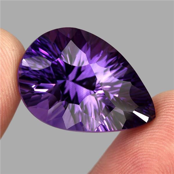 Clean 26.13ct 25x17mm Pear Fancy Cut Natural Top Purple Amethyst Unheated