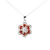 Image 2 : Heated Oval Orange Sapphire 4x3mm Cz 14 k White Gold Plated 925 Sterling Silver Necklace 18