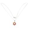 Image 3 : Heated Oval Orange Sapphire 4x3mm Cz 14 k White Gold Plated 925 Sterling Silver Necklace 18