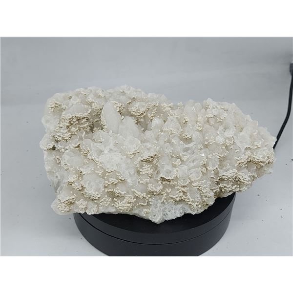 "SNOWY" CALCITE DEPOSITS ON MILKY QUARTZ - BIG SPECIMEN