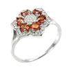 Image 2 : Heated Oval Orange Sapphire 4x3mm Cz 14 k White Gold Plated 925 Sterling Silver Ring Size 7
