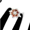 Image 3 : Heated Oval Orange Sapphire 4x3mm Cz 14 k White Gold Plated 925 Sterling Silver Ring Size 7