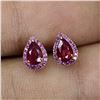 Image 2 : Heated Pear Ruby 6x4mm Cz 14K Gold Plated 925 Sterling Silver Earrings