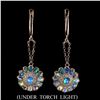 Image 1 : Unheated Round Fire Opal Rainbow 5mm Cz 14 k Rose Gold Plated 925 Sterling Silver Earrings