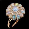 Image 2 : Unheated Round Fire Opal Rainbow 5mm Cz 14 k Rode Gold Plated 925 Sterling Silver Ring 7