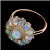 Image 3 : Unheated Round Fire Opal Rainbow 5mm Cz 14 k Rode Gold Plated 925 Sterling Silver Ring 7