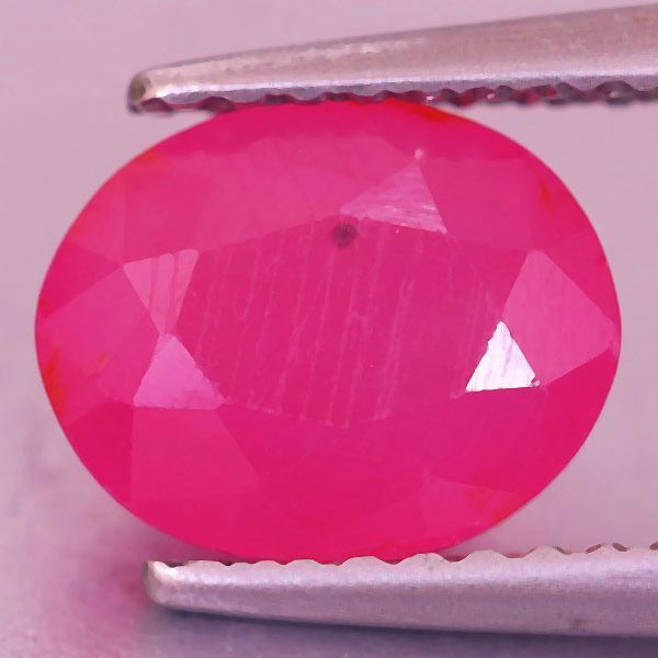 1.92cts 8x7mm Oval! Pinkish Red! Natural Unheated PINK SAPPHIRE WINZA Mines Tanzania Rare