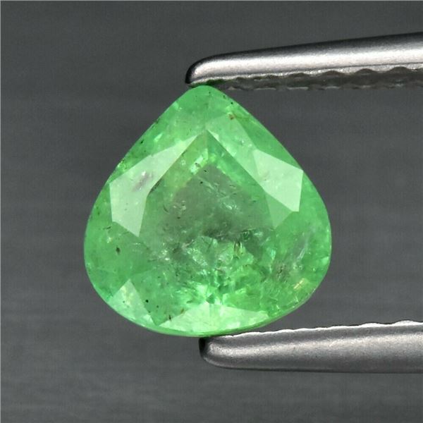 1.09ct 6.5x6.2mm Pear Natural Vibrant Green Tsavorite Garnet, Namibia