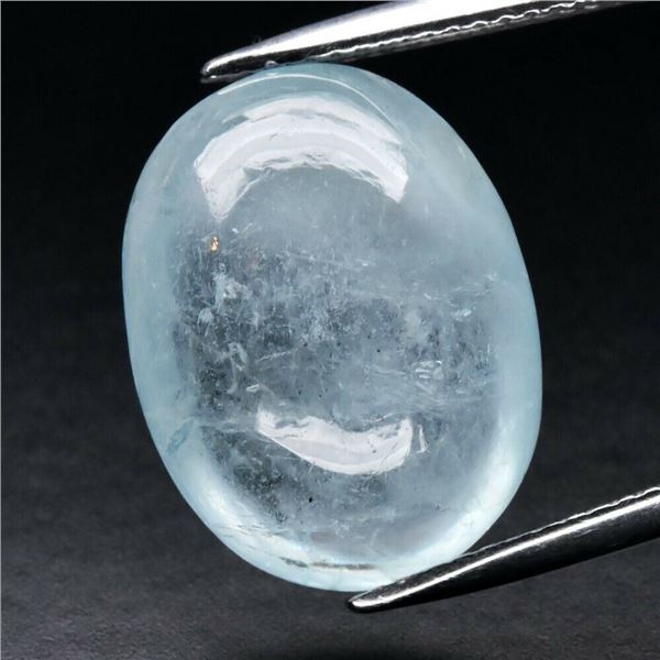 Big! 12.51ct Oval Cabochon Natural Greenish Blue Aquamarine Unheated Brazil