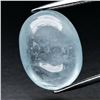 Image 1 : Big! 12.51ct Oval Cabochon Natural Greenish Blue Aquamarine Unheated Brazil
