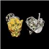 Image 3 : Heated Marquise Sapphire Chrome Diopside 14 k Yellow Gold Plated 925 Sterling Silver Tiger Earrings