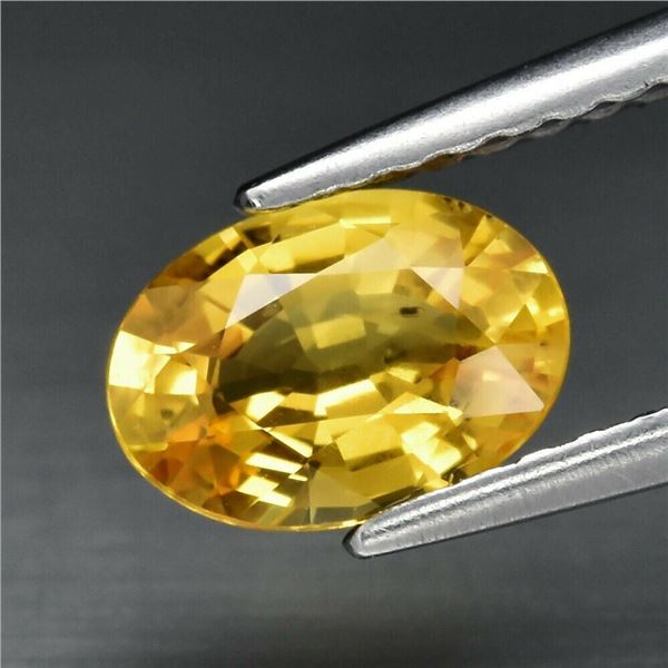 0.87ct 7x5mm Oval Natural Yellow Sapphire Songea, Tanzania