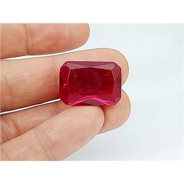 HUGE, HUGE  54.09 ct Lab created Octagon 24x18mm Pigeon Blood Red Ruby