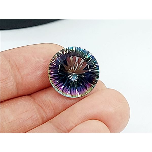 BIG LOUPE CLEAN 22.54 CT MYSTIC TOPAZ ROUND NATURAL LOOSE GEMSTONE
