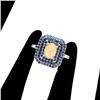 Image 3 : Unheated Oval Fire Opal 8x6mm Sapphire Diamond Cut 14 k White Gold Plated 925 Sterling Silver Ring 8
