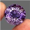 Image 2 : 25.41ct 19mm Round Concave Cut 100% Natural Purple Amethyst Unheated