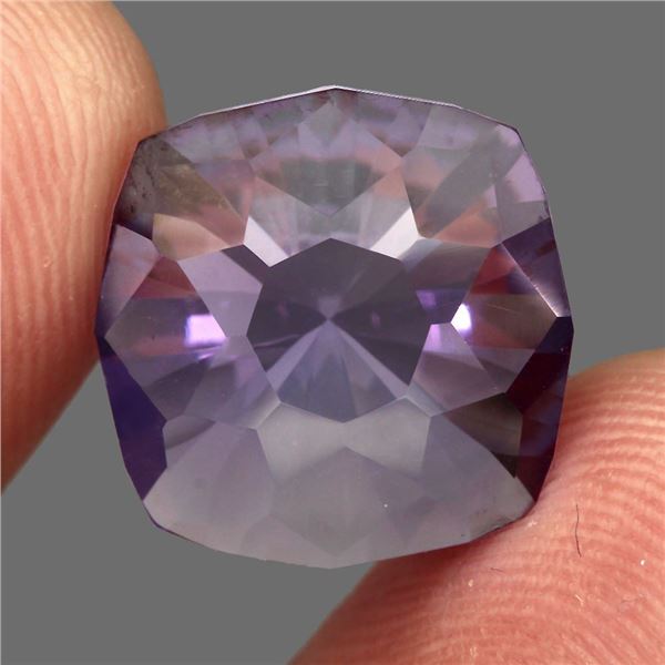 VVS 11.02ct 15mm Cushion Concave Cut 100% Natural Purple Amethyst Unheated