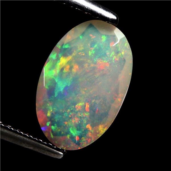 1.22 Ct 11x7mm Oval Cut Natural AAA Floral Flash Play Of Color Crystal Fire Opal