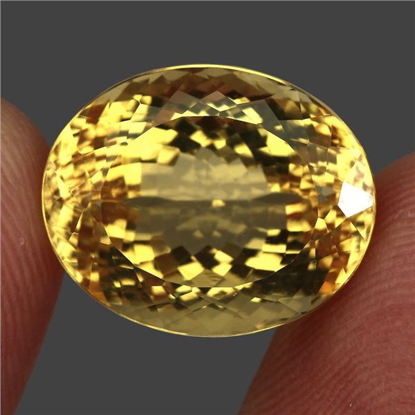 Big Clean 20.17ct 18x15mm Oval Cut 100% Natural Yellow Citrine Unheated Brazil