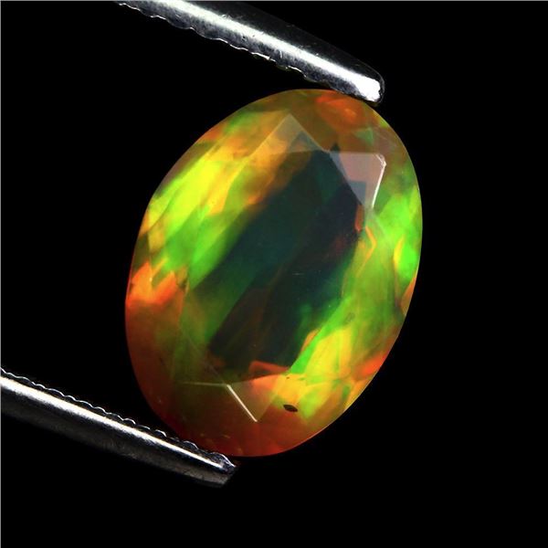 1.68ct 10x7mm Oval Cut Natural AAA Floral Flash Play Of Color Crystal Fire Opal