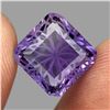 Image 1 : VVS 6.48ct 11mm Octagon Cut Flower Carving 100% Natural Purple Amethyst Unheated