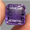 Image 2 : VVS 6.48ct 11mm Octagon Cut Flower Carving 100% Natural Purple Amethyst Unheated