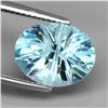 Image 1 : VVS 5.75 Ct 12x10mm Oval Concave Cut 100% Natural Sky Blue Topaz Brazil