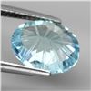 Image 3 : VVS 5.75 Ct 12x10mm Oval Concave Cut 100% Natural Sky Blue Topaz Brazil