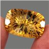 Image 2 : Clean 20.71ct 21x14mm Antique Concave Cut Natural Yellow Citrine Unheated Brazil