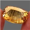 Image 3 : Clean 20.71ct 21x14mm Antique Concave Cut Natural Yellow Citrine Unheated Brazil