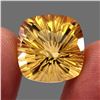 Image 1 : Clean 18.99 Ct 16mm Cushion Concave Cut Natural Yellow Citrine Unheated Brazil