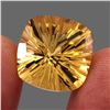 Image 2 : Clean 18.99 Ct 16mm Cushion Concave Cut Natural Yellow Citrine Unheated Brazil