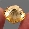 Image 3 : Clean 18.99 Ct 16mm Cushion Concave Cut Natural Yellow Citrine Unheated Brazil