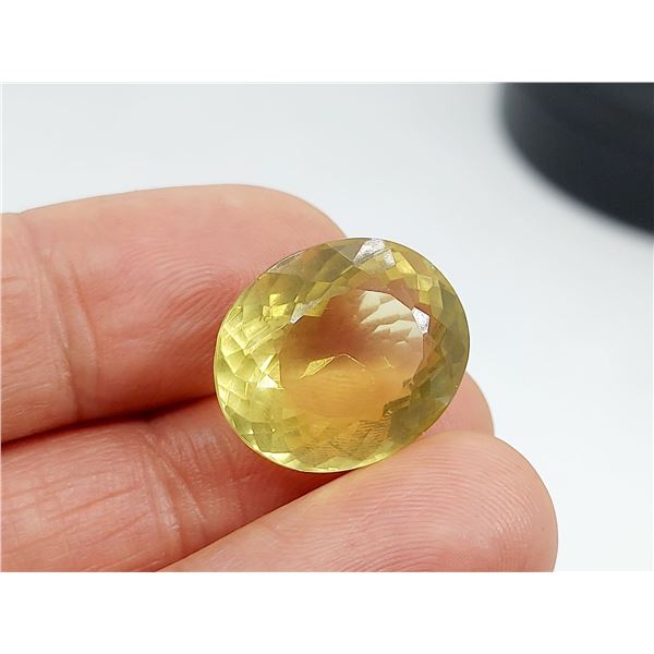 HUGE 32.56 ct. LEMON TOPAZ  CHECKERED CUT