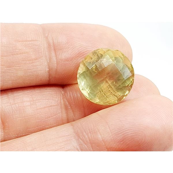 18.85 BIG LEMON TOPAZ  CHECKERED CUT