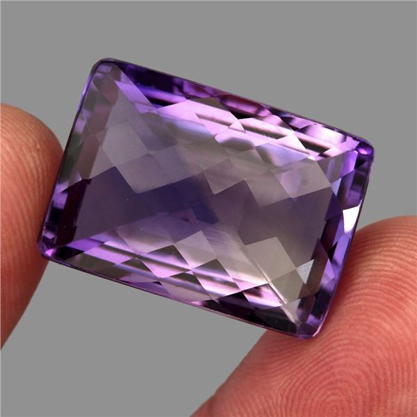 Jumbo Clean 57.44 Ct 25x18 mm Antique Checker Board Cut Natural Purple Amethyst