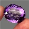 Image 1 : Museum Size Loupe Clean 88.89 ct. 29x24mm Oval Checker Board Cut Natural Purple Amethyst