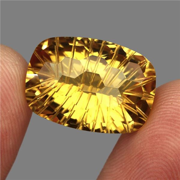 Loupe Clean 17.74 ct. 20x14mm Antique Concave Cut Natural Yellow Citrine Unheated Brazil