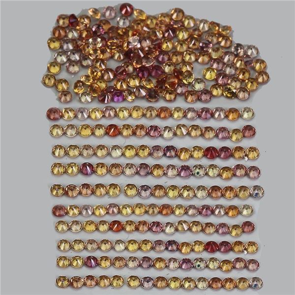 3.02ct 1.2mm 272pcs Round Diamond Cut Natural Multi Color Sapphire Lot