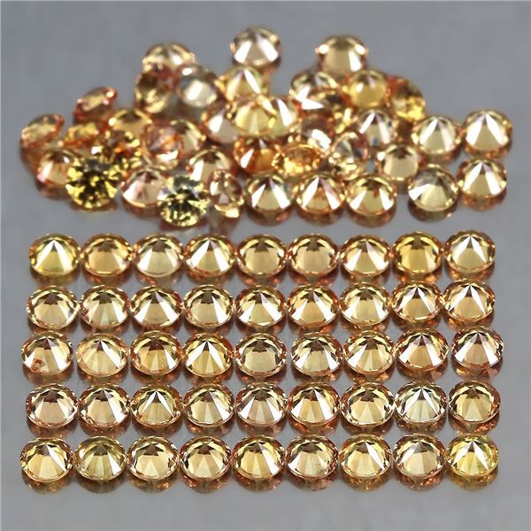 3.05ct 1.8mm 90pcs Round Diamond Cut Orange Yellow Sapphire Lot