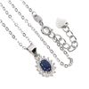 Image 1 : Heated Oval Blue Sapphire Kanchanaburi 6x4mm Cz 14 k White Gold plated 925 Sterling Silver Necklace