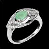 Image 2 : Unheated Pear Emerald 7x5mm Cz 14K White Gold Plate 925 Sterling Silver Ring 7