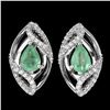 Image 1 : Unheated Pear Emerald 7x5mm Cz 14K White Gold Plate 925 Sterling Silver Earrings