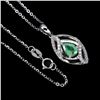 Image 1 : Unheated Pear Emerald 7x5mm Cz 14K White Gold Plate 925 Sterling Silver Necklace
