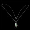 Image 3 : Unheated Pear Emerald 7x5mm Cz 14K White Gold Plate 925 Sterling Silver Necklace