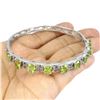Image 3 : Unheated Oval Green Peridot 7x5mm Rhodolite Garnet 14k White Gold Plated 925 Sterling Silver Bangle