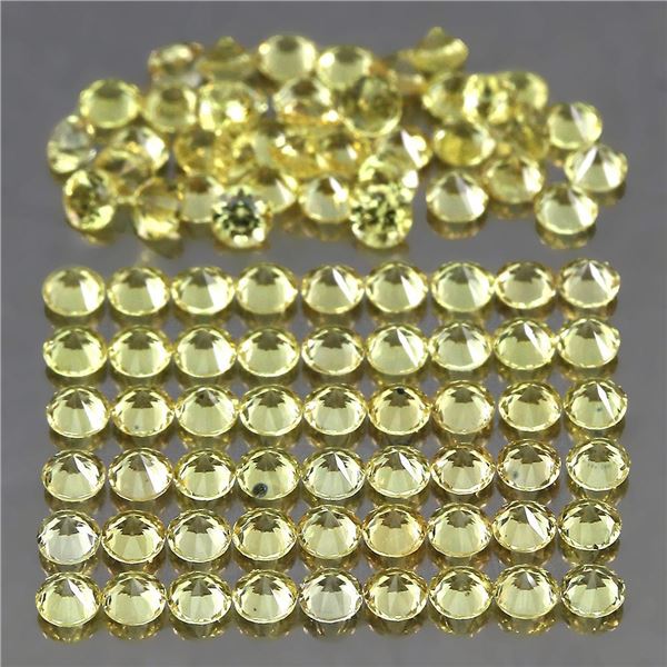 3.04ct 1.7mm 106pcs Round Brilliant Cut 100% Natural Top Rich Yellow Sapphire Lot