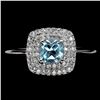 Image 1 : Cushion Sky Blue Topaz 5mm Cz 14K White Gold Plate 925 Sterling Silver Ring 8