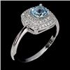 Image 2 : Cushion Sky Blue Topaz 5mm Cz 14K White Gold Plate 925 Sterling Silver Ring 8