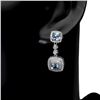 Image 2 : Cushion Sky Blue Topaz 5mm Cz 14K White Gold Plate 925 Sterling Silver Earrings